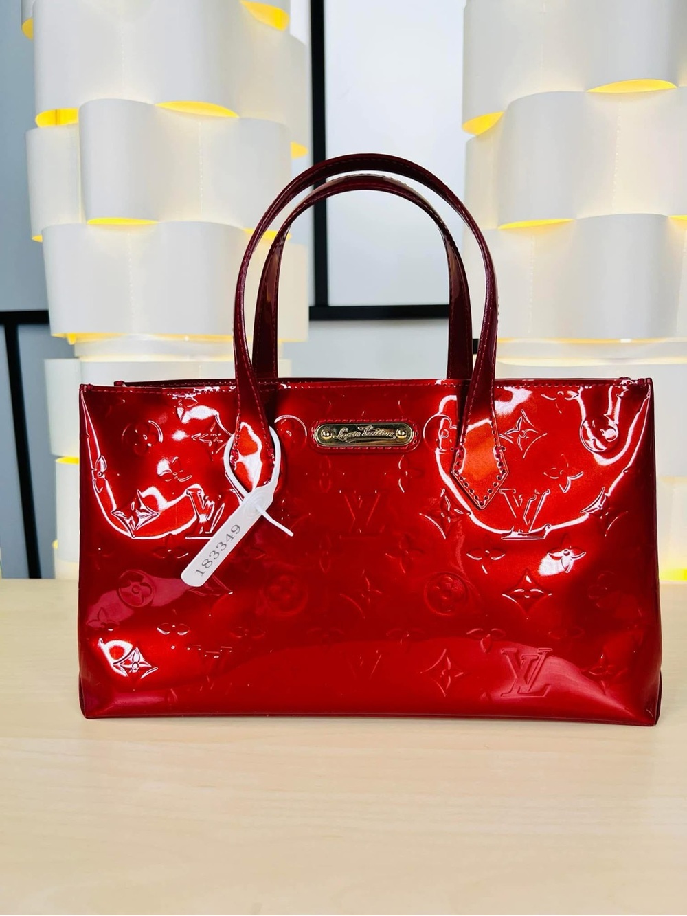 Louis Vuitton Red Vernis Patent Tote Bag Preloved Authentic